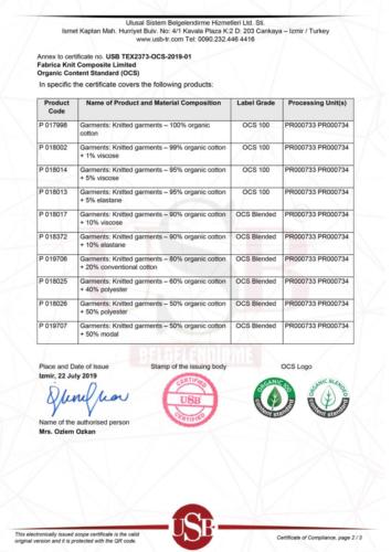 Scope Certificate